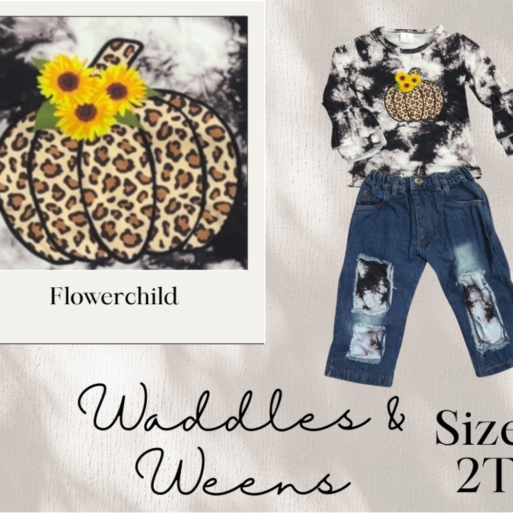 Leopard Pumpkin Tie-Dye Outfit for Kids